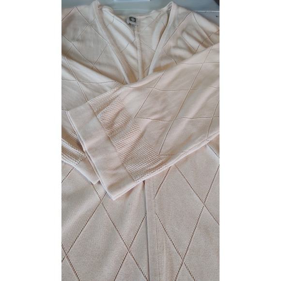 Anne Klein‎ Womens Cardigan Sweater Peach Long Open Front Size Medium SEE - Picture 9 of 14